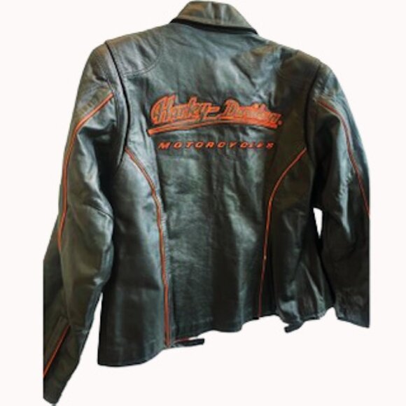 HARLEY DAVIDSON Med weight Black Leather Jacket M - Picture 1 of 9